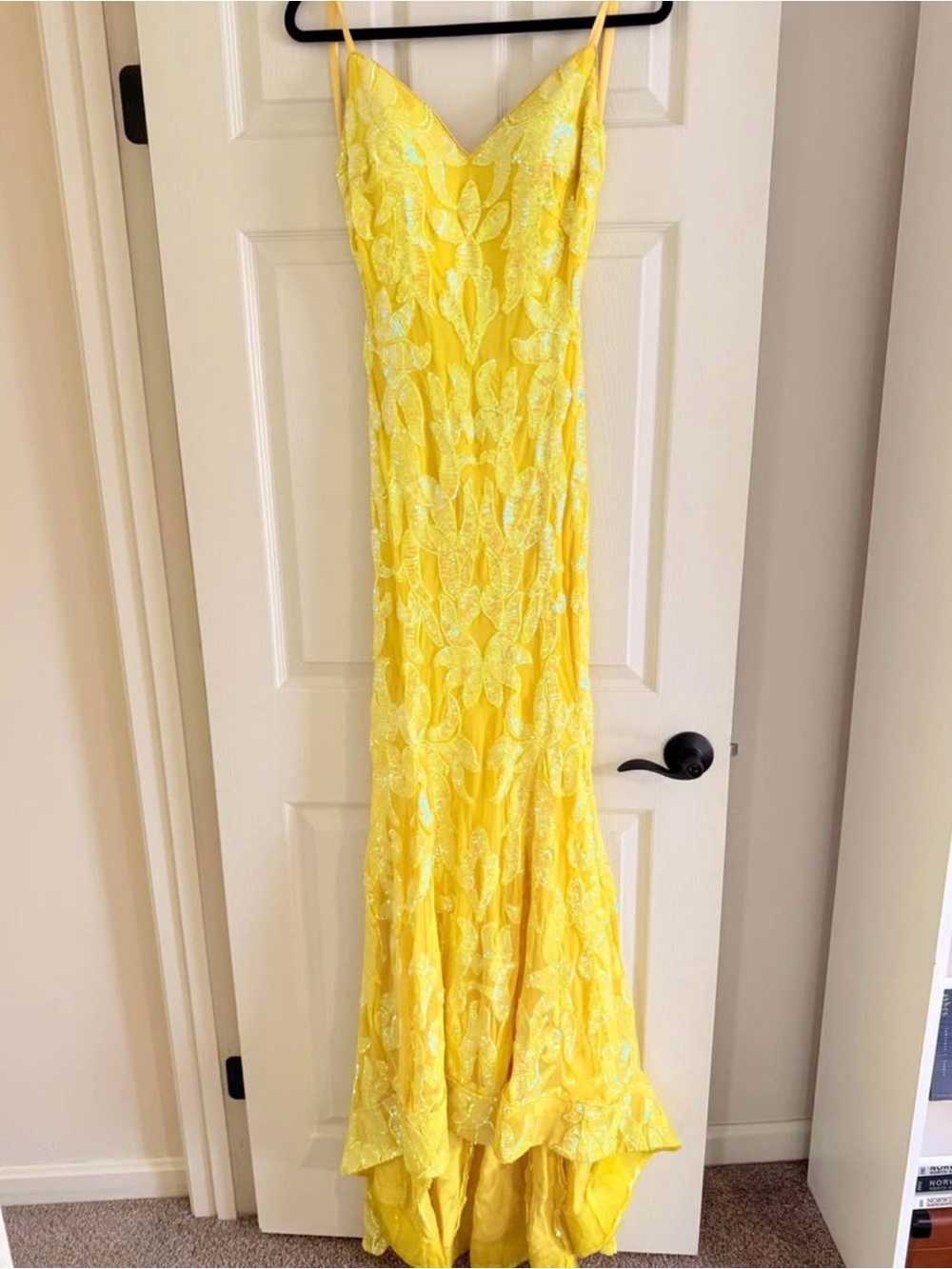 Jovani Yellow Dress STYLE 07784 (Size 8)